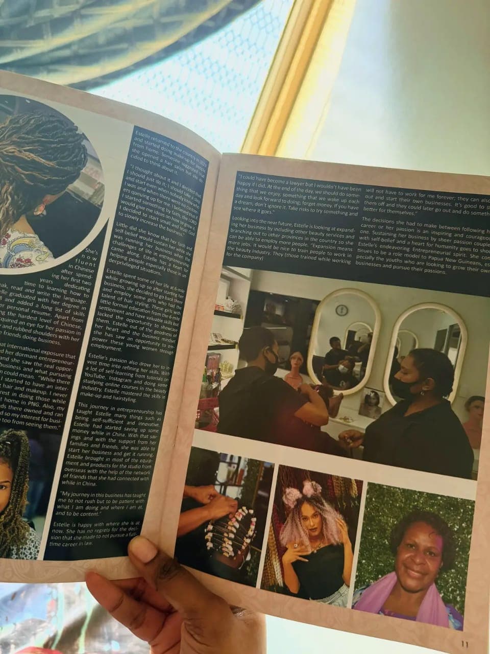 Magazine article spread